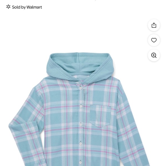 Wonder Nation Blue and Pink Plaid Button Down Shirt - Picture 1 of 5